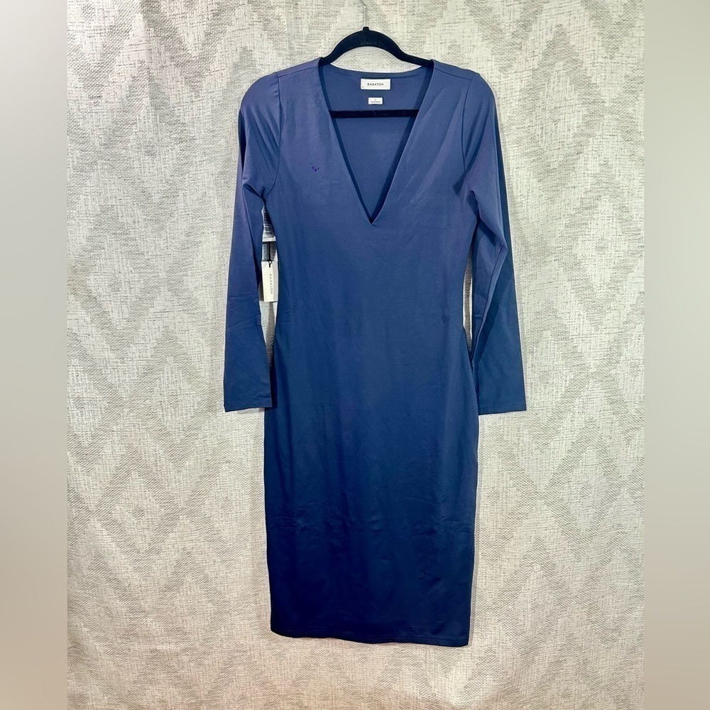 NWT Babaton contour v neck bodycon dress in total eclipse size L